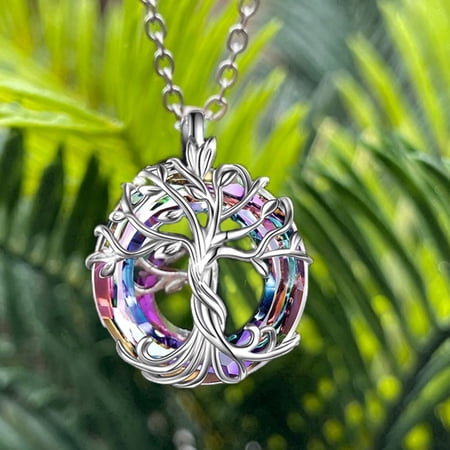 Tree of Life Sterling Silver Necklace with Purple Crystal Celtic Jewelry Gift for Women, Mom and Best Friend, Christmas Gifts