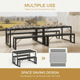 thumbnail image 4 of Aiho 45.5" Dining Table Set for 4, Kitchen Table with 2 Benches, Wood Dinette Sets with Metal Frame - Black, 4 of 7