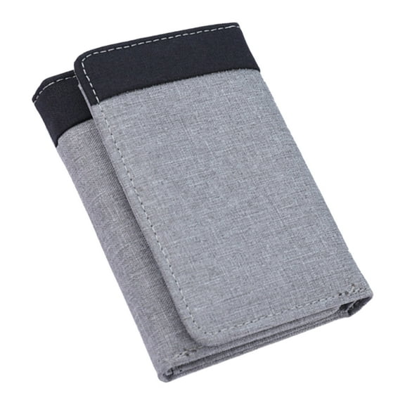 Tineasur Grey Men's Folding Card Holder Wallet with Multiple Card Slots and Secure Storage for Everyday Use