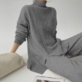 thumbnail image 4 of ShomPort Women's 2 Piece Knit Sets Long Sleeve Pullover Sweater Tops Wide Leg Pant Lounge Outfits, 4 of 5