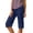 4# Navy, variant on Women's Bermuda Shorts Linen Shorts Knee Length Casual Summer Capri Pants Pull On Long Shorts Khaki S 13" Inseam