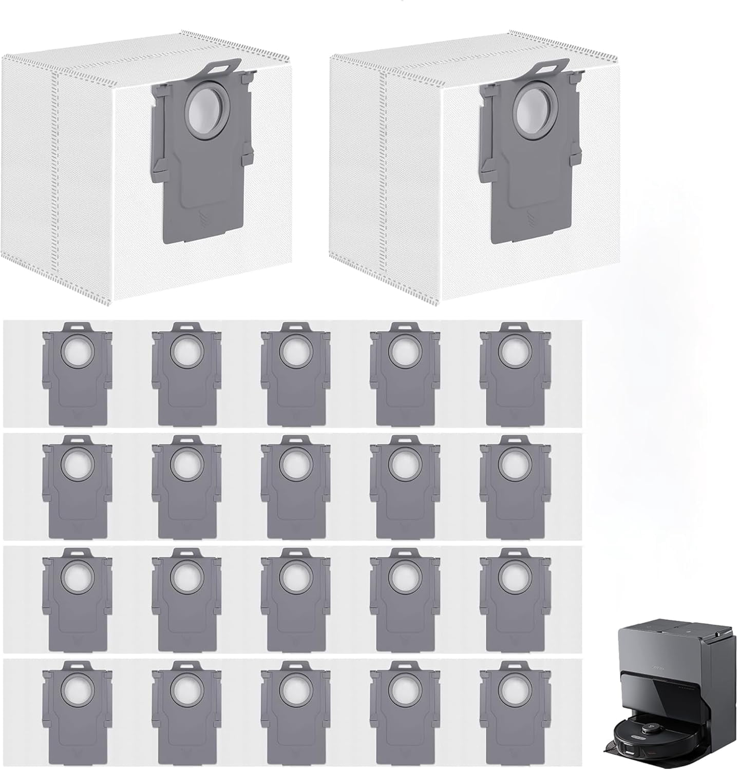 MHAWBL-22 Pack Q7 Q5 Vacumm Dust Bag for Roborock Q7 M5+, Q10 S5+/Q10 X5+, S8+, S8 Pro Ultra, Q7 Max+/Max, Q5 Max+, Q8 Max+, S7 Pro Ultra, Q5, Q5+, Q7, S7 MaxV Ultra Robot Vacuum