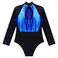 thumbnail image 4 of iixpin Gymnastics Leotards for Girls Sparkly Dance Unitards Biketards with Shorts Activewear Set 6-16Years Blue&Black 10, 4 of 7