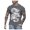 Grey, variant on Mens Cool Chinese Loong T-Shirt Tops Novelty Print Short Sleeve Crewneck Tees Light Gray XXL