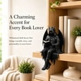 thumbnail image 2 of geerera Gothic Reading Figurine, Black Resin Sitting Statue with Book, Shelf Sitter Sculpture for Bookshelf Tabletop, for Home Living Room Office Decor Supplies, 2 of 4