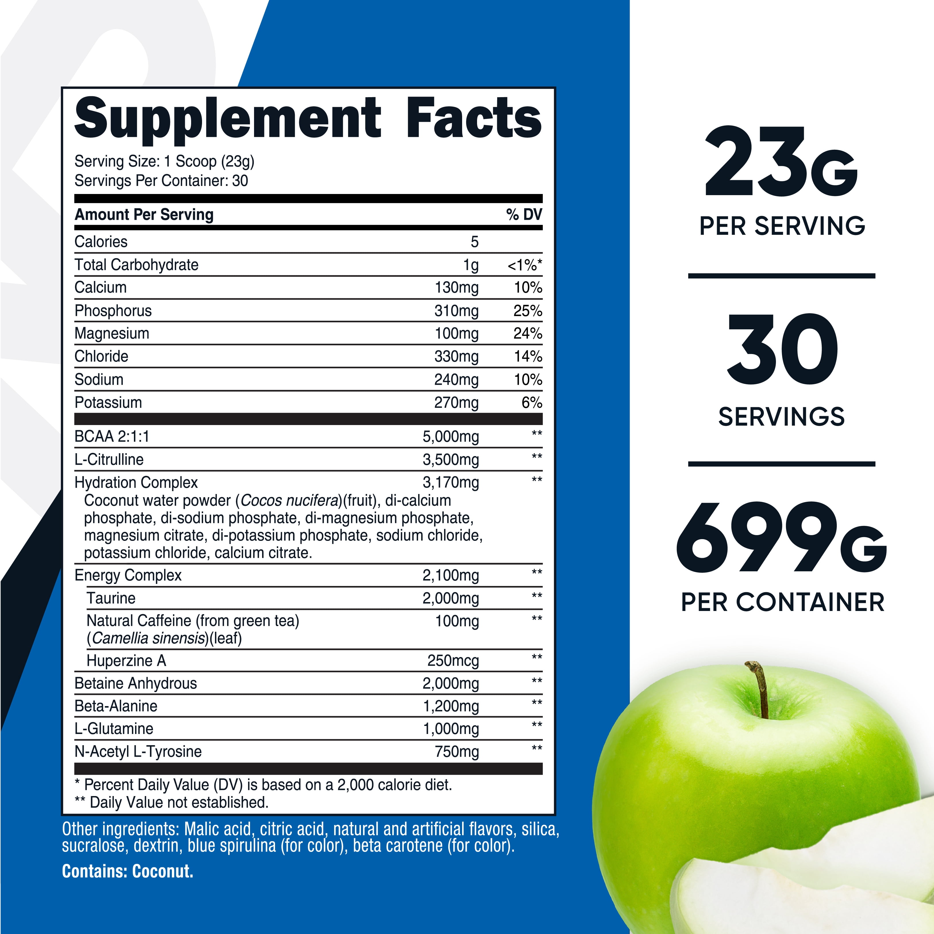 Nutricost Intra Workout Powder, 30 Servings (Green Apple) - Non-GMO, Gluten-Free Supplement