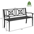 thumbnail image 2 of Gymax Park Yard Garden Bench Porch Chair Patio Outdoor Furniture w/ Steel Frame, 2 of 7