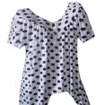 thumbnail image 2 of Aloohaidyvio Tops Plus Size Clearance,Women Plus Size Tops Casual Dot Daily Short Sleeve Shirt Blouse, 2 of 5