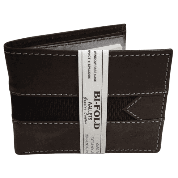 Men's Bifold Leather Wallets, Brown, 1-Piece