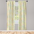thumbnail image 2 of Ambesonne Orange 4-Panel Curtains, Abstract Citrus Slices Art, 56"x63", Pale Khaki Green and Pink, 2 of 4