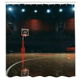 thumbnail image 3 of Ambesonne Sports Shower Curtain, Empty Basketball Court, 69"Wx84"L, Brown Black and Red, 3 of 5