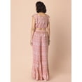thumbnail image 5 of Indya Women's Blush Geo Knotted Crop Top and Sharara Pants Set, 5 of 6
