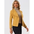 thumbnail image 3 of Chaqueta Allegra K Mujer Gamuza Sintética Mostaza S, 3 of 5