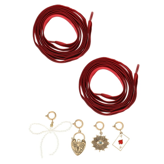 No Boundaries Shoelaces and Gold-Tone Charms Set, 6-Pieces, Women’s