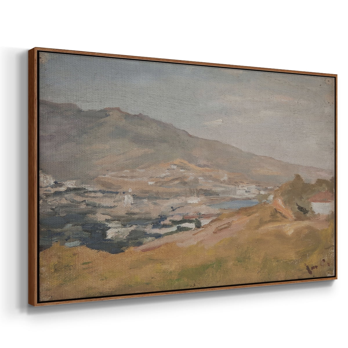 Vintage Landscape-CCCXCVII By Wexford Home Framed in Walnut Wood Gallery Wrapped Canvas 17 in. x 25 in.