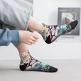 thumbnail image 2 of Fuzoiu Vibrant Leopard In Flowers Print Adult Socks, Crew Moisture-wicking Socks, Unisex Cushion Crew Socks,Casual Sports Ankle Socks, 2 of 7