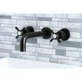 thumbnail image 3 of Kingston Brass KS8120BEX Essex Double-Handle 3-Hole Wall Mount Bathroom Faucet in Matte Black, 3 of 8