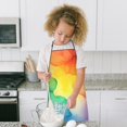 thumbnail image 4 of Colorful Tie Dye Stain Pattern Kids Aprons for Girls and Boys,Adjustable Neck Strap Toddler Aprons for Kids Cooking Baking, 4 of 6