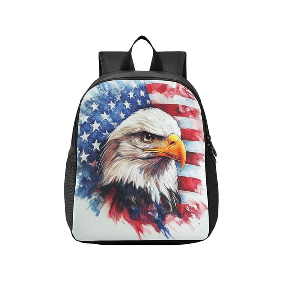 Toddler Backpack American Eagle Art Pattern Waterproof Lightweight Backpack Casual Mini Daypack for Daycare & Travel