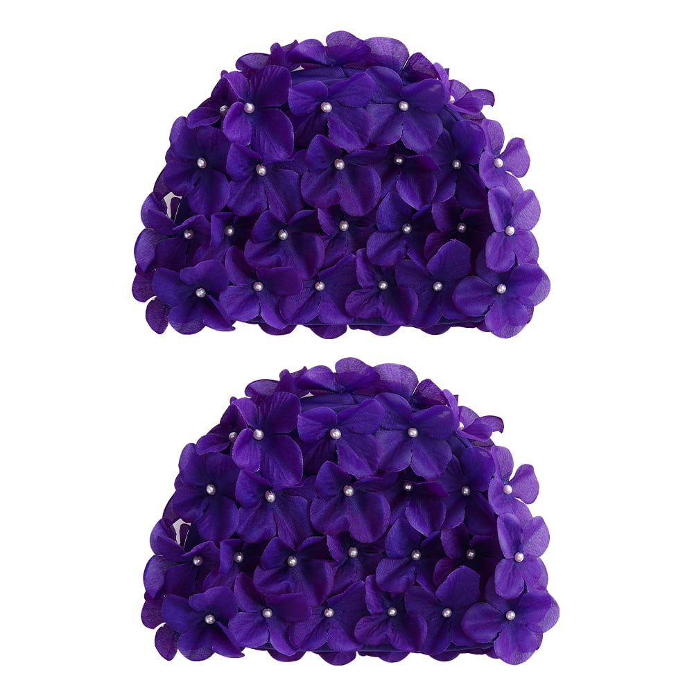Uccdo Little Girls Retro Style Swimming Hats 3D Flower Petal Bathing
