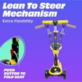 thumbnail image 5 of Skidee Kick Scooters for Kids, Adjustable Height, Foldable, LED Lights, Rear Brake, Ages 2-12, Yellow, 5 of 7