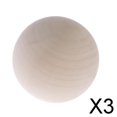 thumbnail image 1 of Bolas de madera dura Baoblaze Natural sólida paquete de 3 piezas, 1 of 7