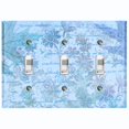 thumbnail image 1 of Metal Light Switch Plate Outlet Cover (Blue Leaf Letter Damask LET007), 1 of 13