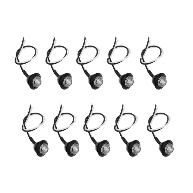 LED Side Marker Light 10pcs 3LED Round Clearance Turn Signal Lamp IP68 Waterproof Indicator Taillight Accessory Universal For Truck Car RV