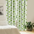 thumbnail image 2 of Ambesonne Floral Window Curtains, Fresh Tones Spring Blossoms, Each 28" W x 84" L, Yellow Green Fern Green, 2 of 4