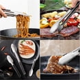 thumbnail image 4 of Pinzas de Cocina - Pinzas de Acero Inoxidable para Cocinar, Asar, Carbón, Barbacoa, Buffet (3 Piezas) (negro), 4 of 4