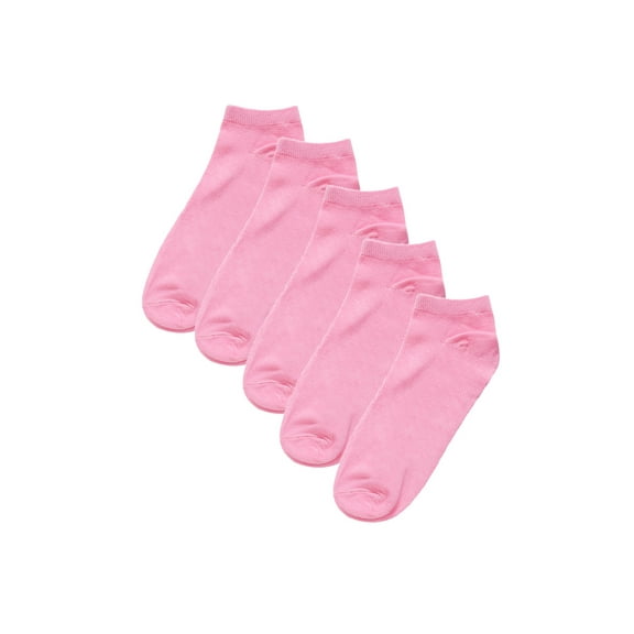 INSPIRE CHIC Women's Ankle High Elastic Cuff Low Cut Athletic Socks Youth shoe 6-8/Age 10-13 Pink