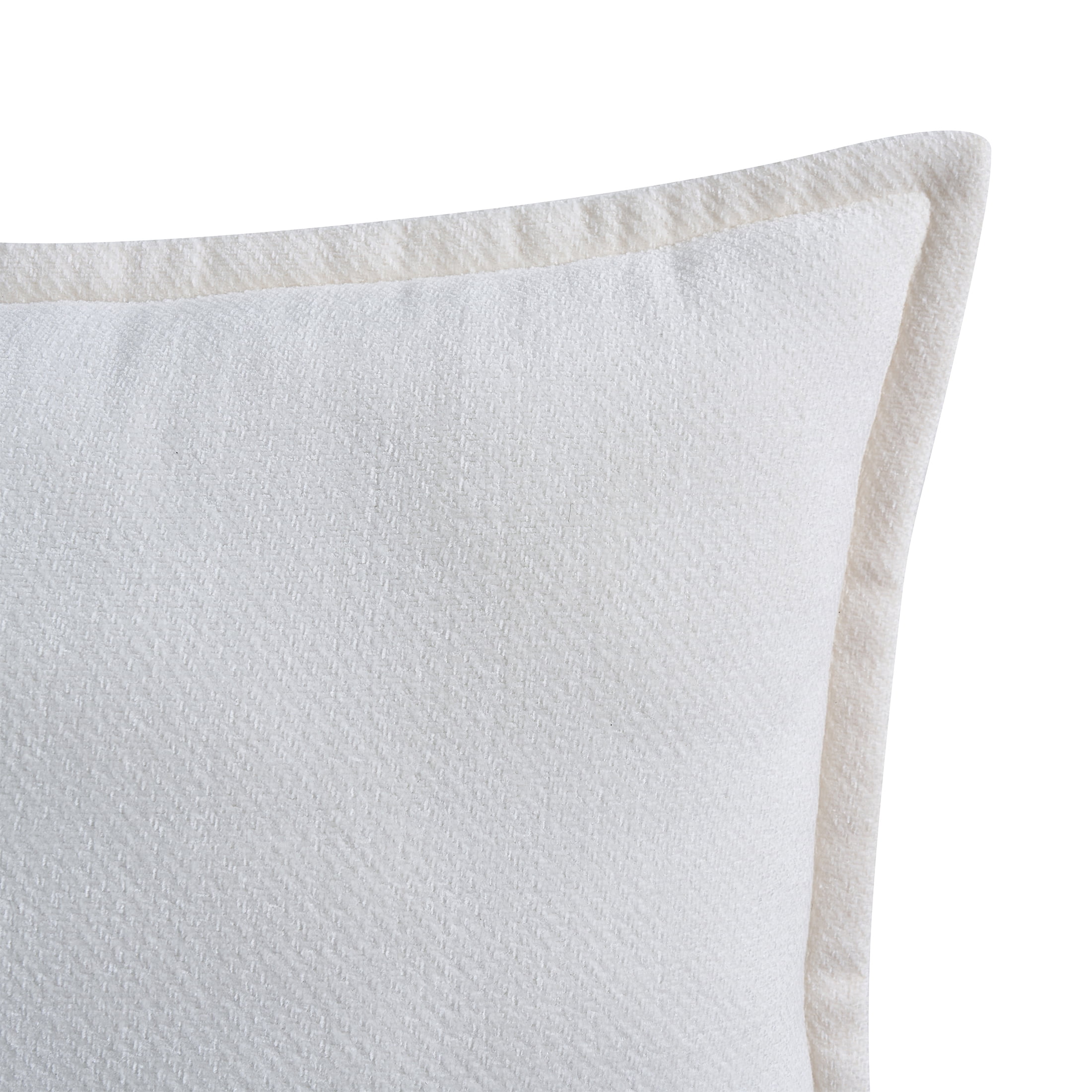 Mainstays Chenille Decorative Pillow with Flange, Vanilla Dream, 22 in x 22 in
