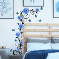 thumbnail image 2 of Billuyoard 2 uds calcomanías de rosas de flores pegatinas de pared resistentes al desgarro papel tapiz de Mural visible accesorios de decoración de TV Decoración del hogar Billuyoard HA078793-00, 2 of 6