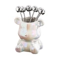 thumbnail image 4 of GUOOL Appetizer Forks Cute Bear food Forks Luxury Dinnerware Silverware Household Cake Color, 4 of 9