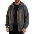 thumbnail image 2 of Ceisia Men's Hooded Button Down Knit Cardigan Long Sleeve Loose Casual Sweater Jacket With Side Pockets Gift, 2 of 6