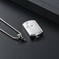 thumbnail image 4 of Square Necklace for Cremation Ashes Urn Necklace for Ashes of Loved One Memorial Jewelry Square with Print Cross Pendent for Ashes and Chain, 4 of 5
