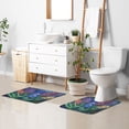 thumbnail image 6 of Toilet Rug Rectangle Bathroom Rugs Non-Slip Soft Plush Machine Washable Contour Bath Mat Color Hyacinths Flower 24x16, 6 of 9