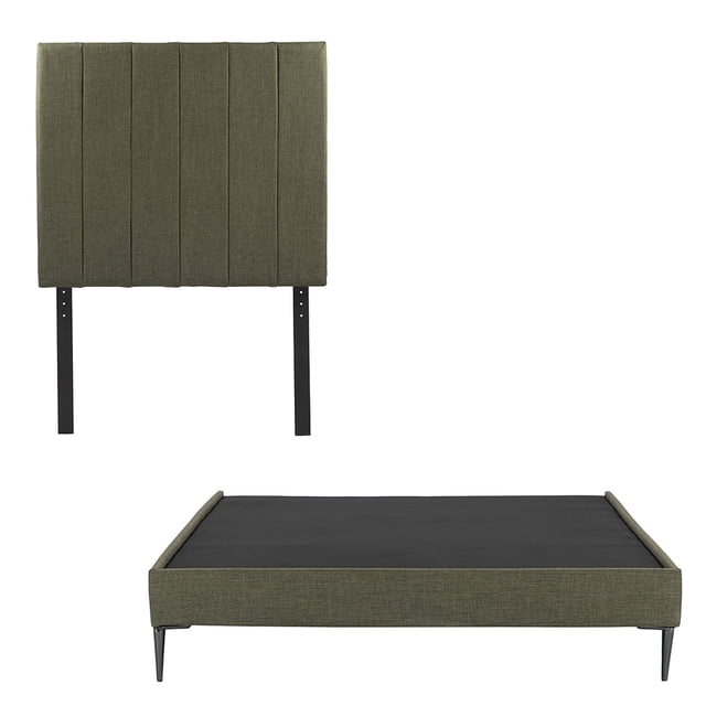 Box Base Cama Slim Individual + Cabecera Argos Verde