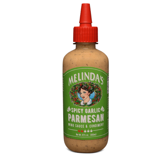 Melinda's Spicy Garlic Parmesan, Wing Sauce and Condiment, 12 oz Pack Of 6