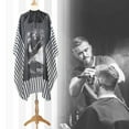 thumbnail image 3 of Betivan Professional Hairdressing Salon Nylon Cape with Closure Snap,Barber Styling Cape,Unisex Black Stripe Hair Cutting Cape, 3 of 5