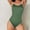 Green, variant on Hvot&aat Women's Sexy Ribbed One Piece Swimsuits Tummy Control Backless Bathing Suits Color Block Spaghetti Straps Swimwear