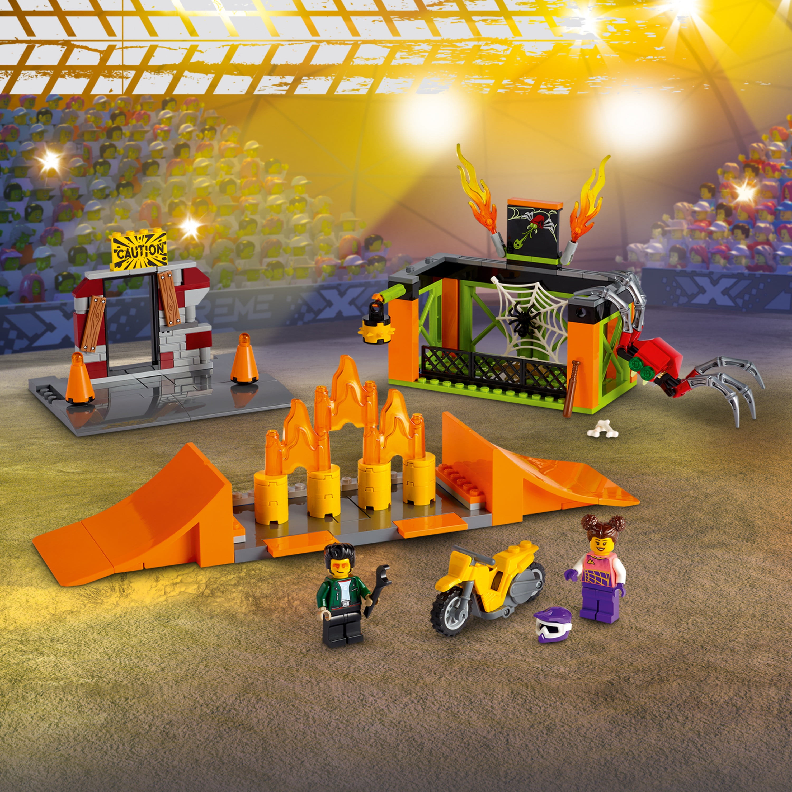 LEGO, City Stunt Park 60293, with motorcycle for stunt action