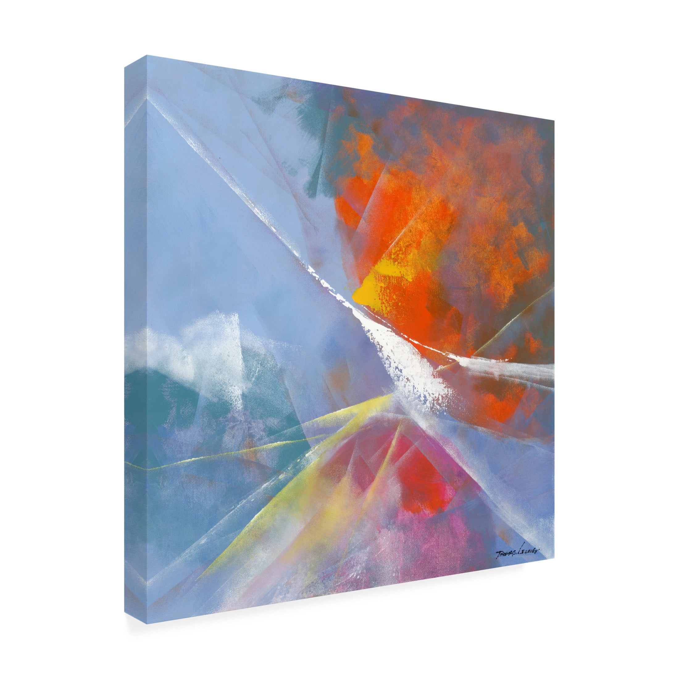 Canvas Wall Art - Thomas Leung 'Dancing Purple' Wall Art for Living Room, Bedroom, or Office Décor by Trademark Fine Art - 14 x 14 Inches