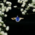 thumbnail image 6 of Rosec Jewels Lab Grown Blue Sapphire Pear Shaped Engagement Ring with Diamond - Bypass Ring (6X8 mm, AAAA Quality Certified), 18K Yellow Gold, US 9.00, 6 of 9