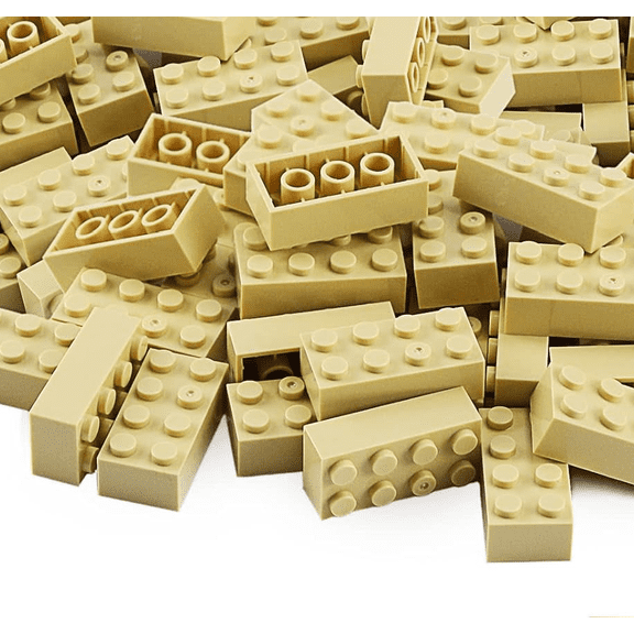 2x4 Bricks Tan 320 Pieces Parts Khaki Classic Building kit Creative Play Set Basic Blocks Toy Accessories Compatible with 3001 Major Brands (Tan)