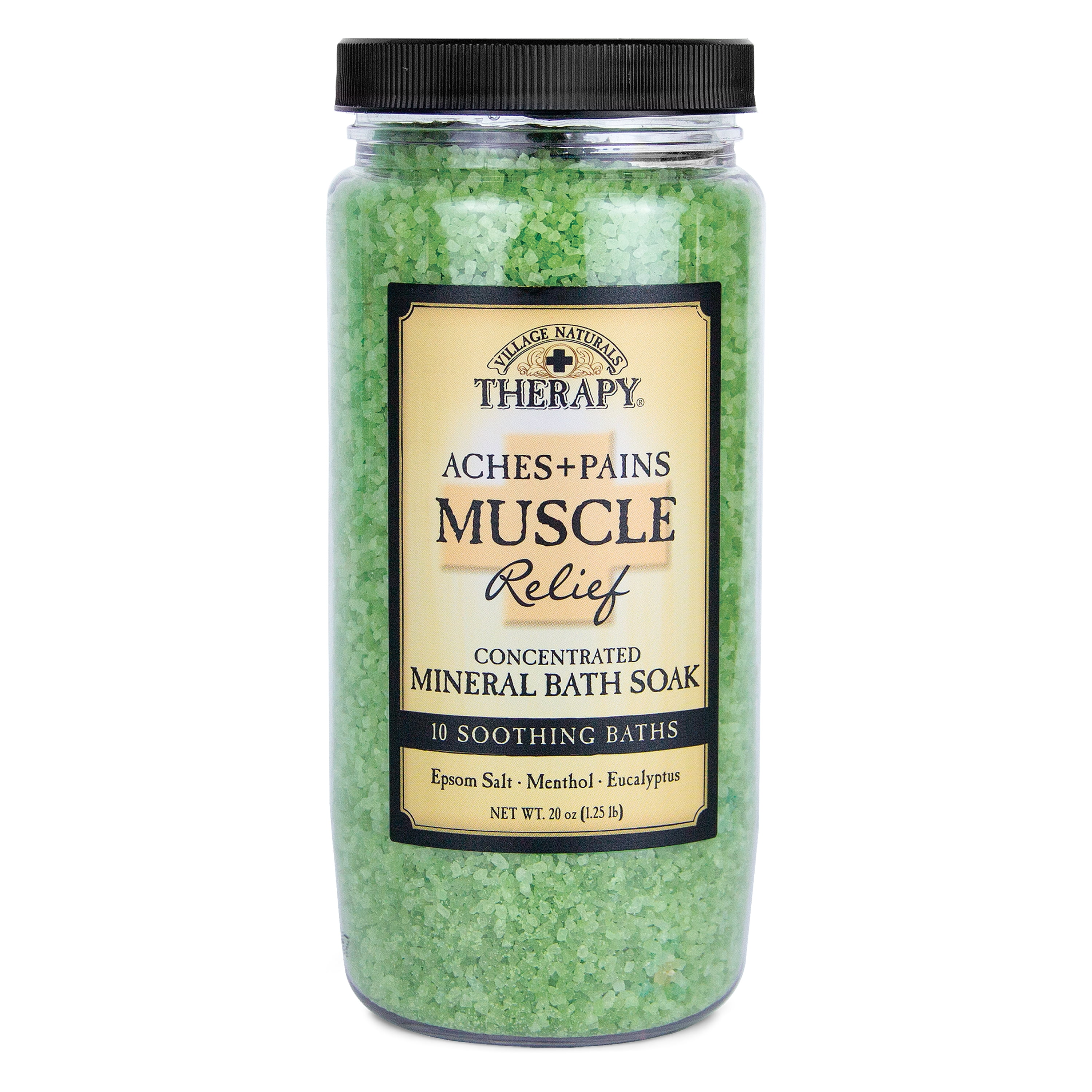 Village Naturals Therapy Aches & Pains Muscle Relief Mineral Bath Soak, 20 oz