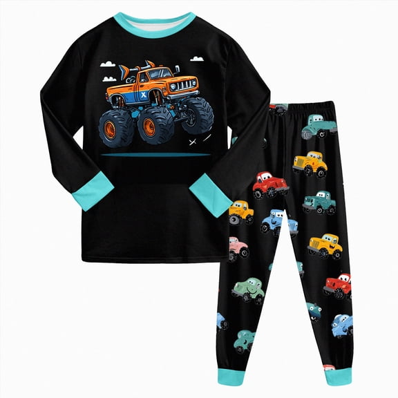 UAYOTSE Childrens 3D Pajama Set Boys Girls 6 12 18 24 Months 2T 3T 4T fit Pjs Soft Breathable Long Sleeve Round Neck Casual Wear Size 2-3 Years