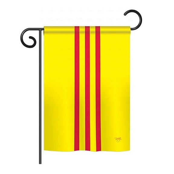 Breeze Decor BD-CY-GS-108236-IP-BO-D-US14-BD 13 x 18.5 in. South Vietnam Flags of the World Nationality Impressions Decorative Vertical Double Sided Garden Flag Set with Banner Pole