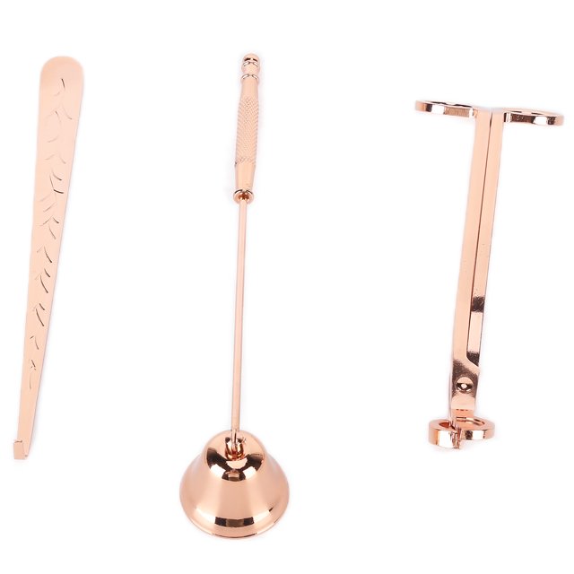 Candle Accessory Set, 3PCS Candle Cutter Snuffer Extinguisher Wick Dipper Gift Supplies Candle Snuffer And Wick Trimmer Candle Care Kit with Elegant Carving for Candle Lovers
