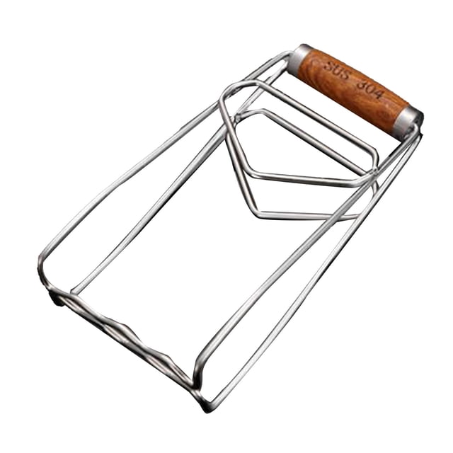 Clip para plato de cocina ANGGREK Pinzas para Recuperar cuencos de acero inoxidable Mango de Madera